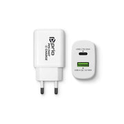 Prio Fast Charge zidni punjač 25W PD PPS (USB C)+QC 3.0 (USB A) bijeli