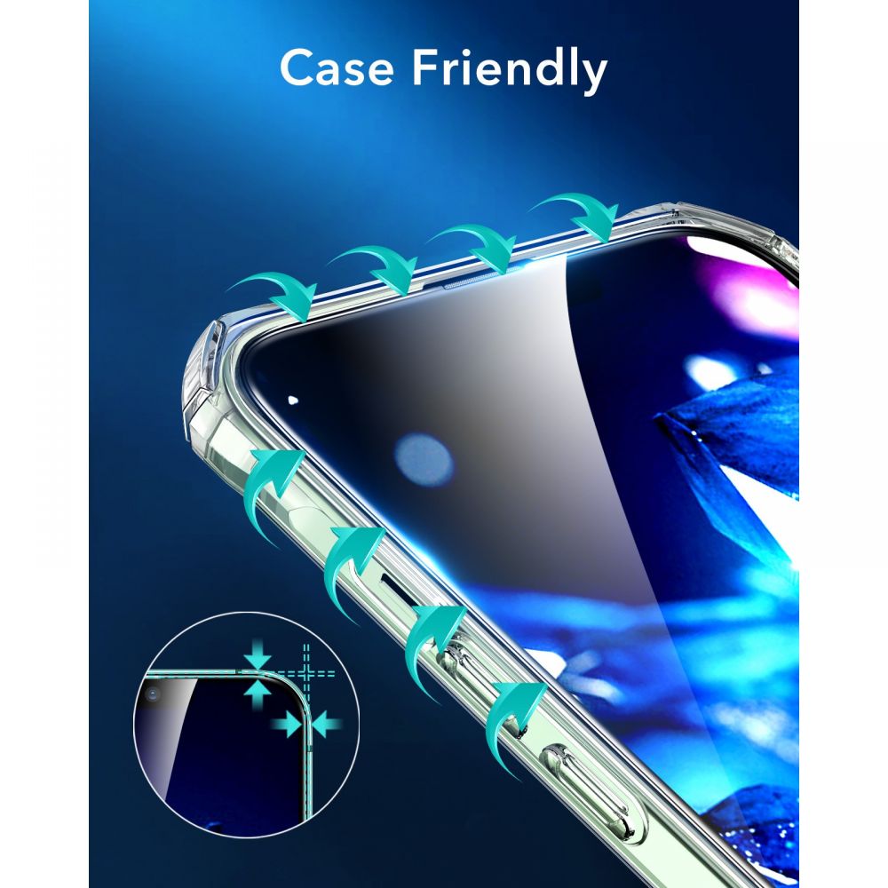 ESR ARMORITE KALJENO STAKLO 2-KOM PAKET ZA iPHONE 13 PRO MAX / 14 PLUS CRNO