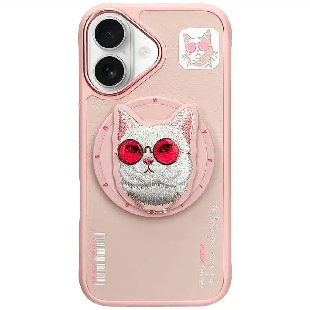 NIMMY GLASSES COOL CAT MagSafe kompatibilna maskica za iPhone 16 roza