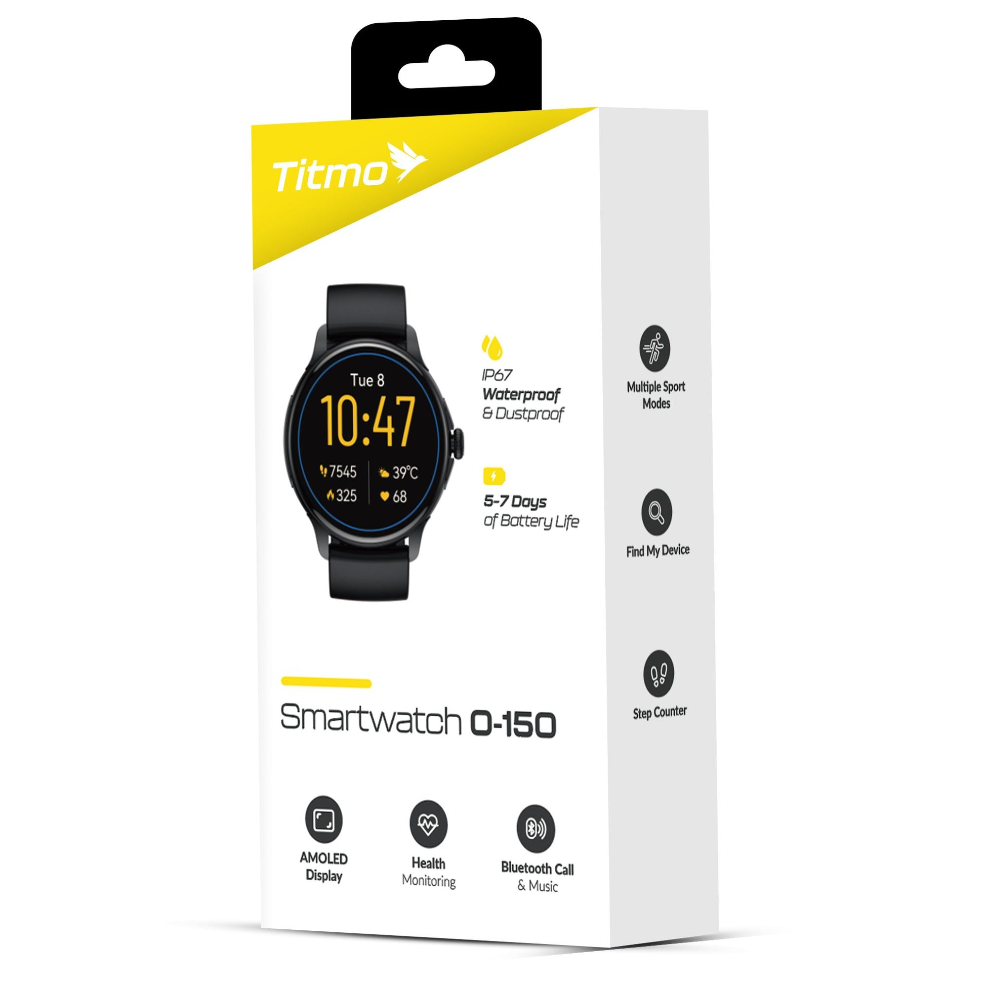 Pametni sat TITMO O-150 (AMOLED display- bluetooth poziv) crni