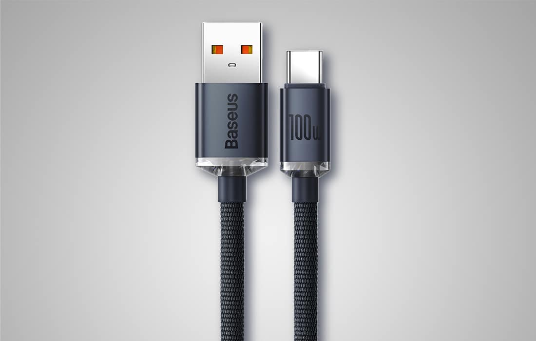 Baseus Crystal Shine kabel USB na USB-C 100W 2m (crni)