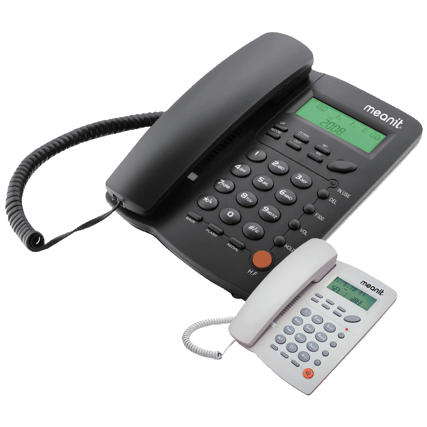 MeanIT Telefon stolni, LCD zaslon, ID broja, handsfree, crna - ST-300 Black