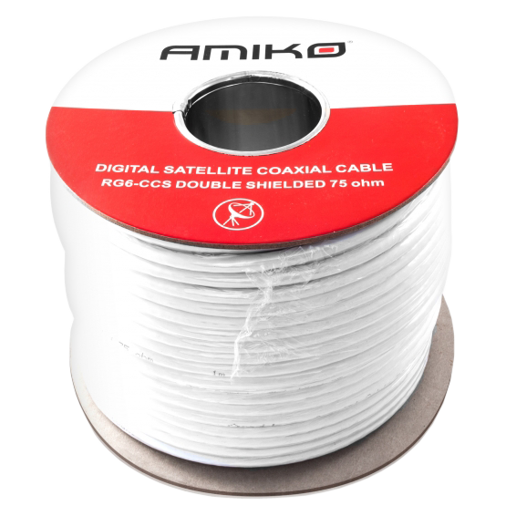 Amiko Koaksijalni kabel RG-6, CCS, 90dB, 100 met., motalica - RG6/90db - 100m REEL