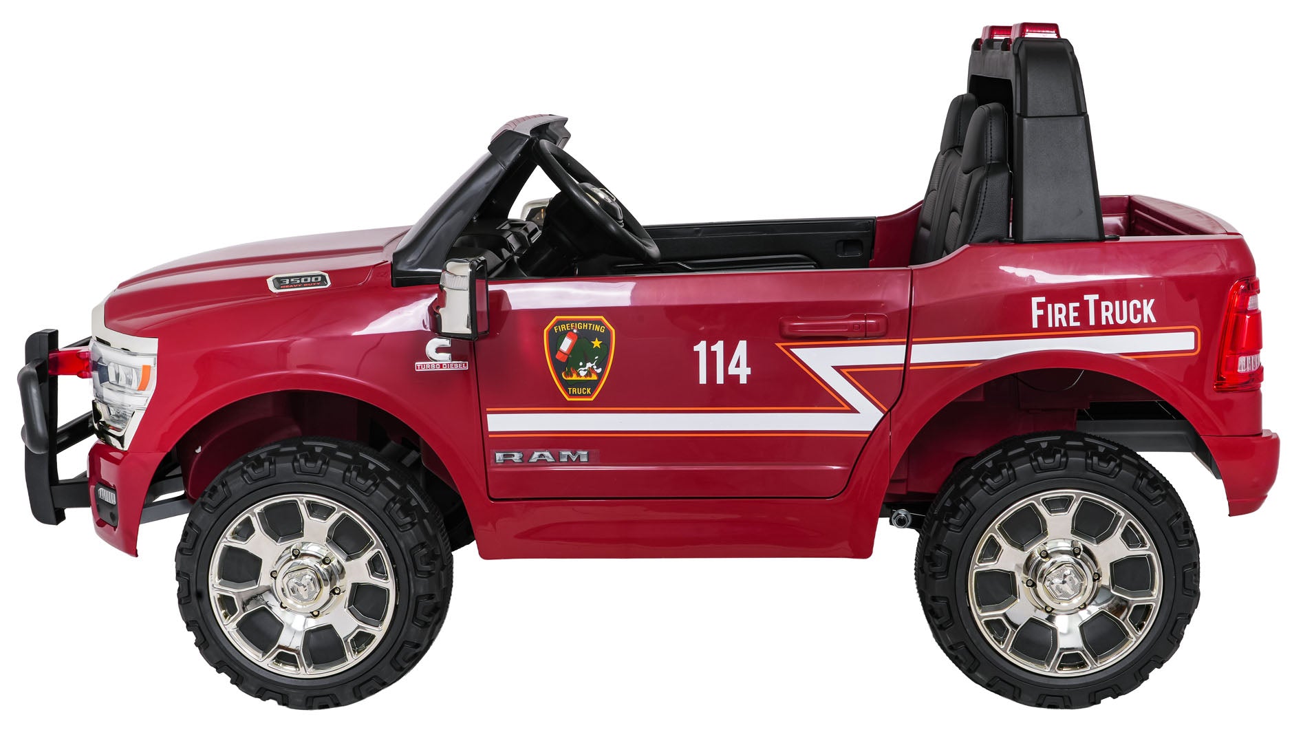 Licencirani auto na akumulator RAM 3500 Police - dvosjed - crveni