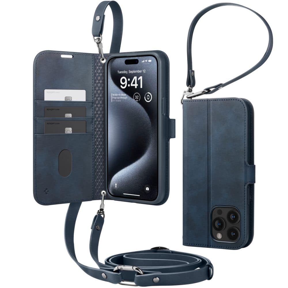 Spigen Wallet S Pro case za iPhone 15 Pro Max - navy blue