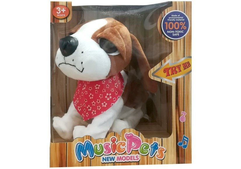 Interactive Dog On a Leash Barks Wags Tail Sensors