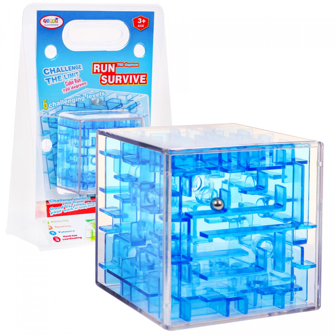 3D kocka za igru sa labirintom - plava