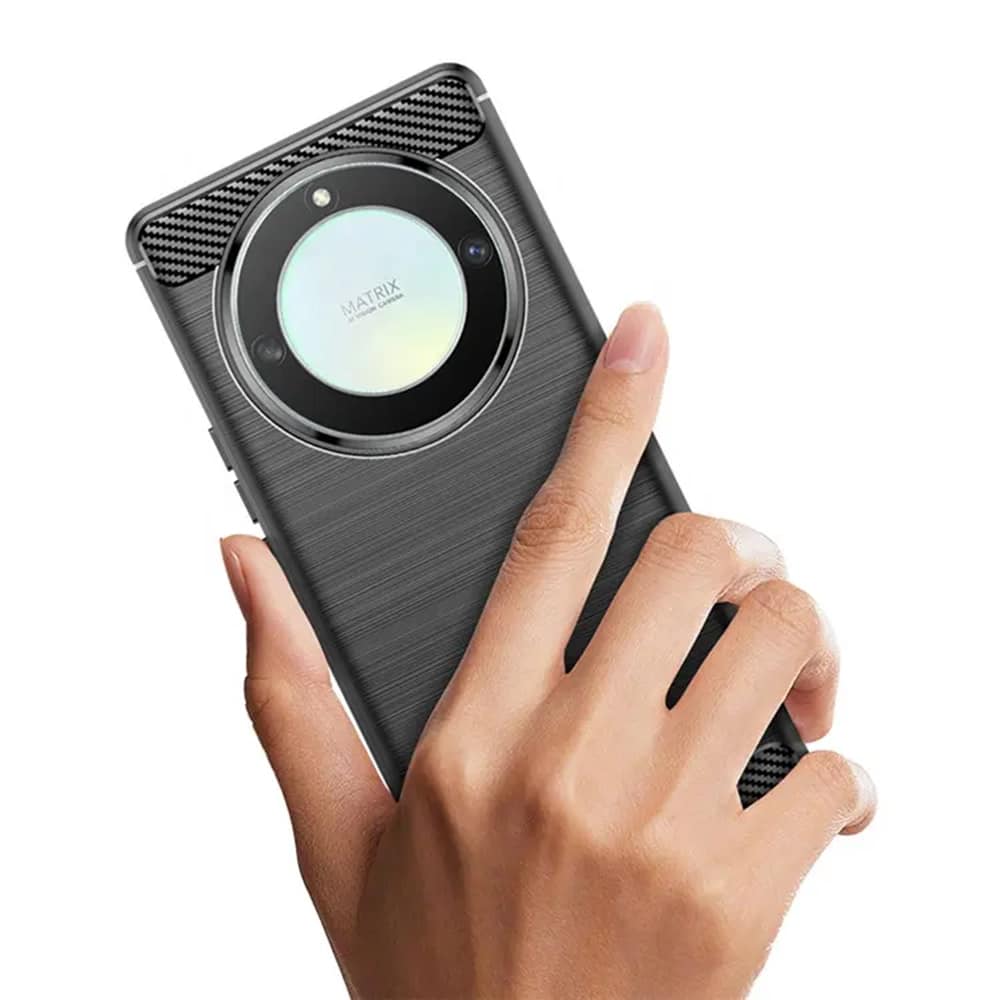 Techsuit Carbon Silicone maska za Honor Magic 6 Lite – crna