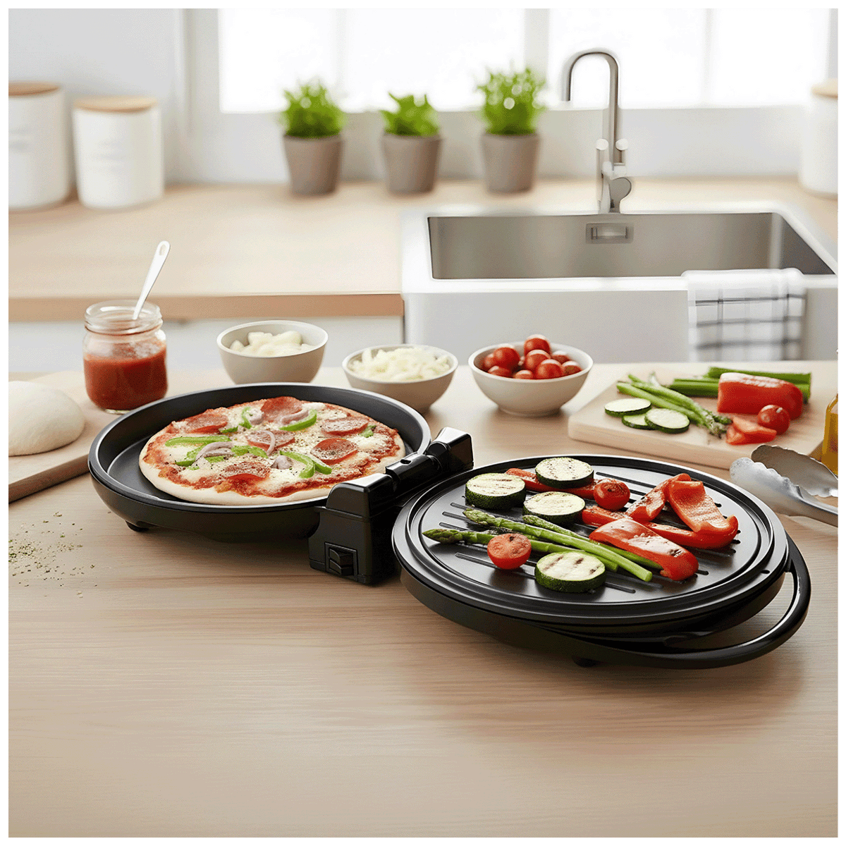 Zilan Pizza pekač, aparat za tost, sendvič, palačinke i roštilj - ZLN7890