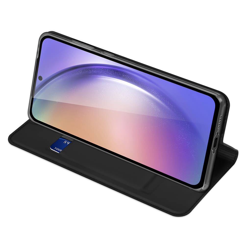 DUX DUCIS Skin Pro – Glatka kožna preklopna maska za Motorola Edge 40 Neo crna