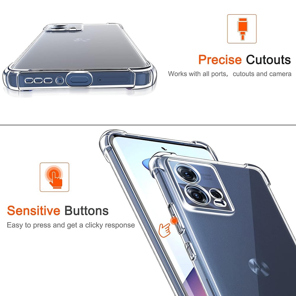 Techsuit Shockproof Clear Silicone prozirna maskica otporna na udarce za Motorola Edge 30 Fusion