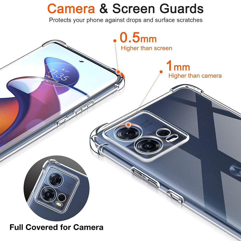 Techsuit Shockproof Clear Silicone prozirna maskica otporna na udarce za Motorola Edge 30 Fusion