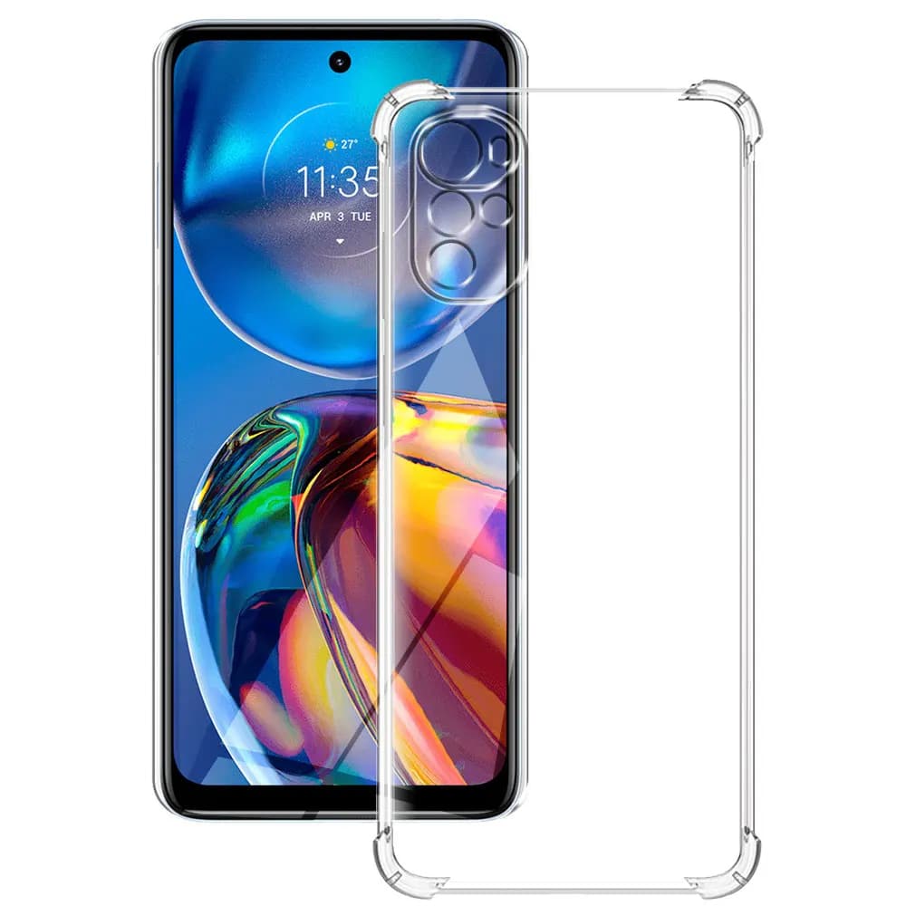 Techsuit Shockproof Clear Silicone prozirna maskica otporna na udarce za Motorola Moto E32 / Moto E32s / Moto G22
