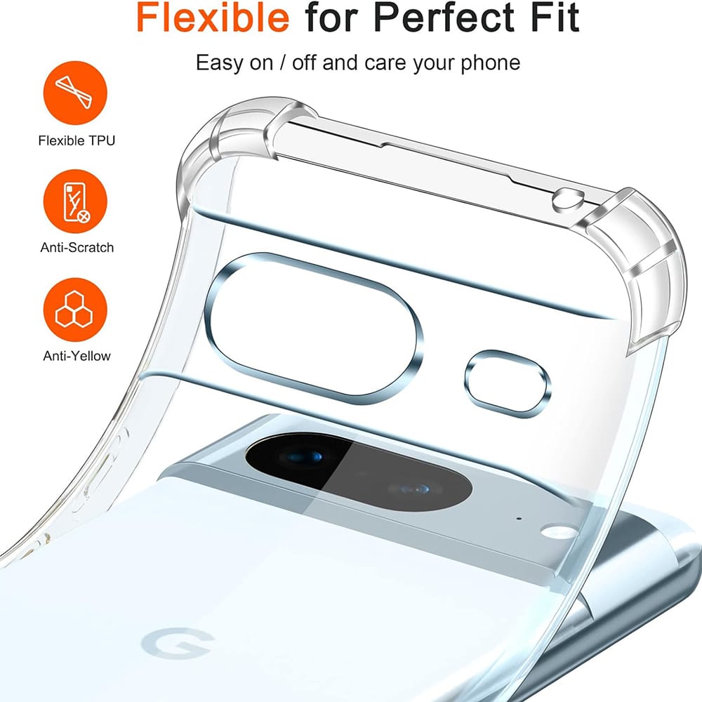 Techsuit Shockproof Clear Silicone prozirna maskica otporna na udarce za Google Pixel 8a