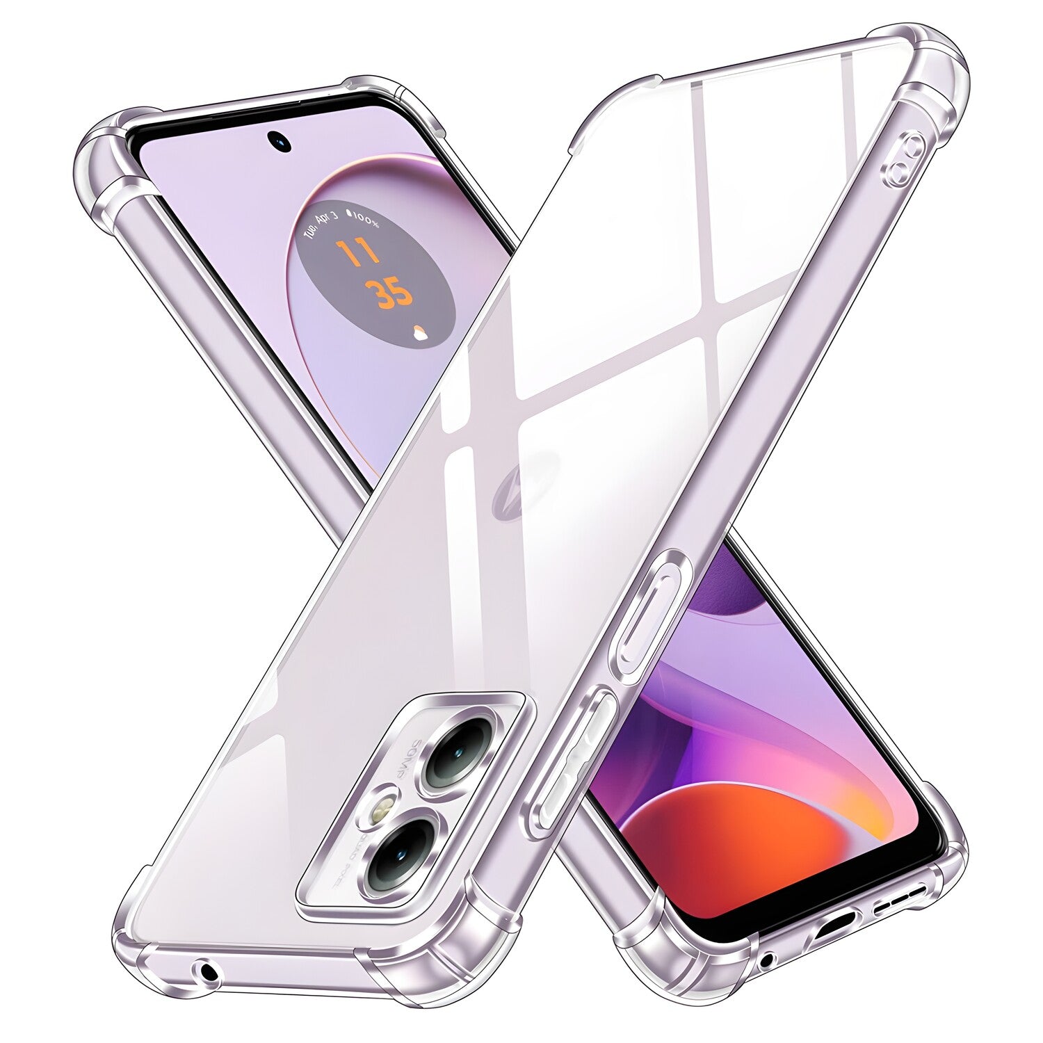 Silikonska futrola s ojačanim rubovima za Motorola Moto G14 - Prozirna KP30053