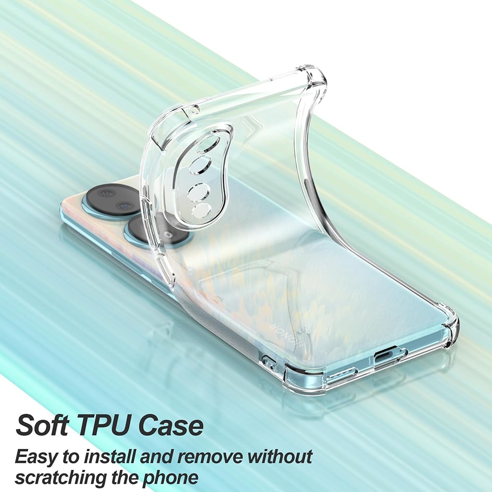 Techsuit Shockproof Clear Silicone prozirna maskica otporna na udarce za Honor 90 Pro