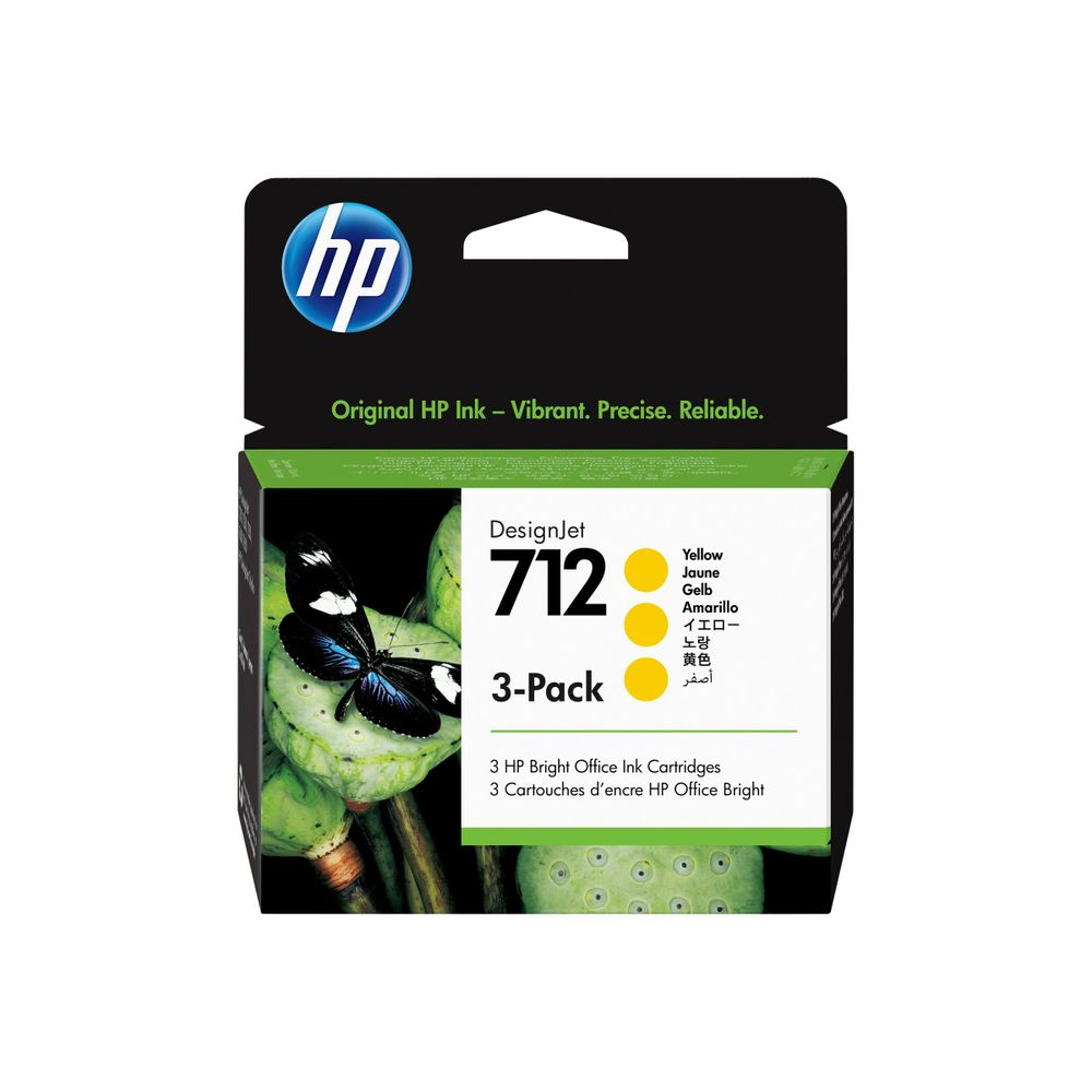HP 712 3-pack 29-ml Yellow DesignJet Ink Cartridge glava pisača Termalni inkjet