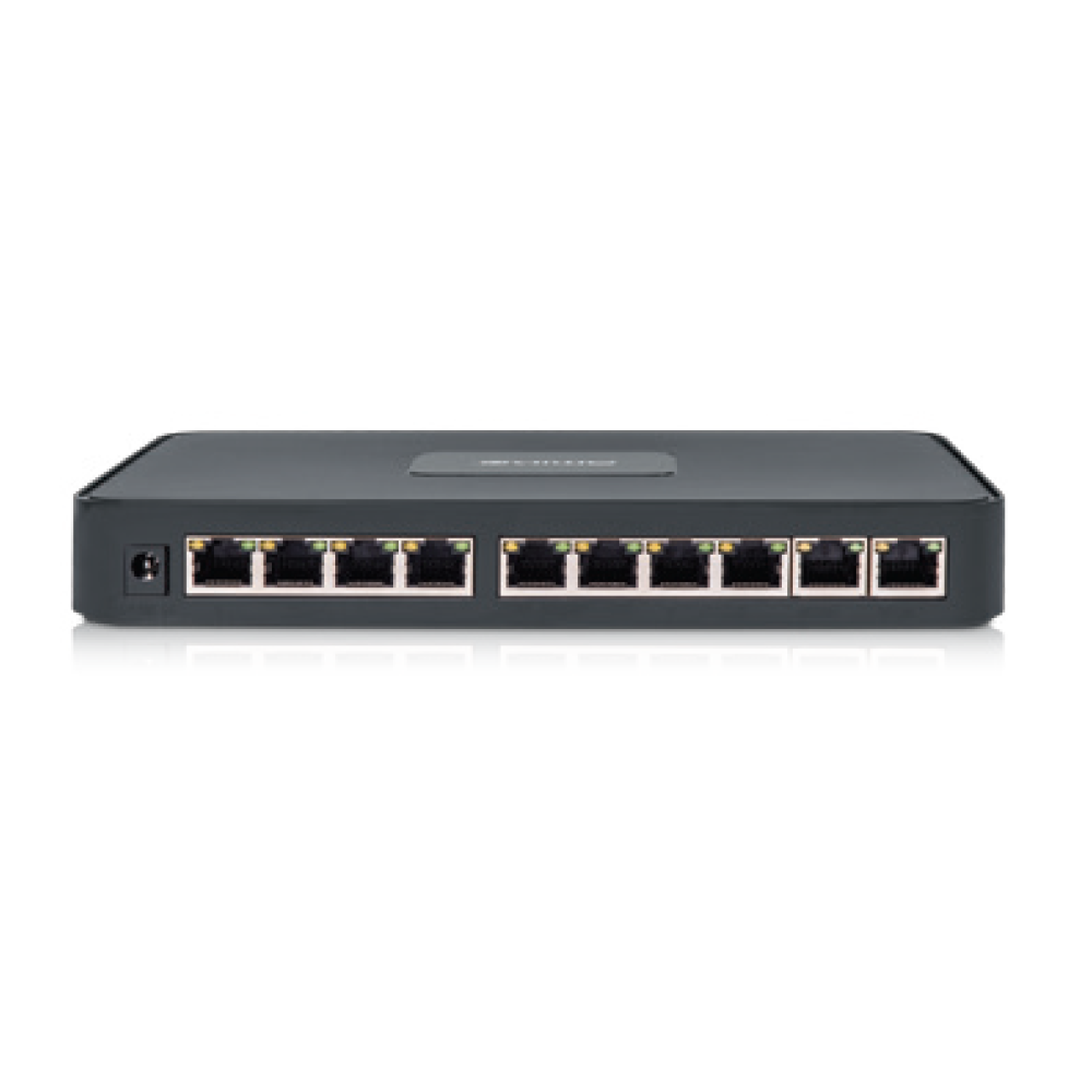 Amiko Home PoE mrežni switch, 10 port RJ-45, 8 PoE, rack ugradnja - POE SWITCH 8CH+2