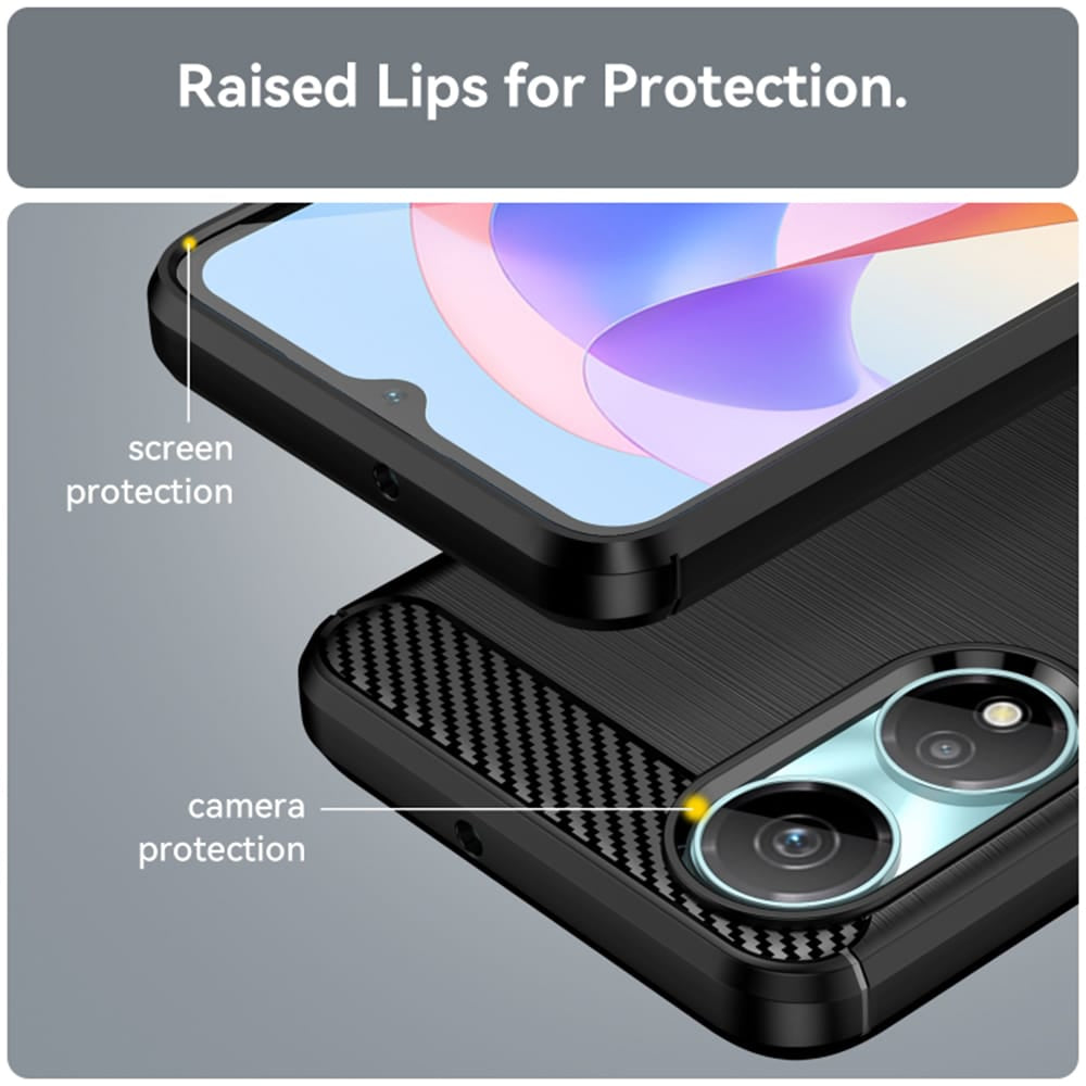 Techsuit Carbon Silicone maska za Honor X7b – crna