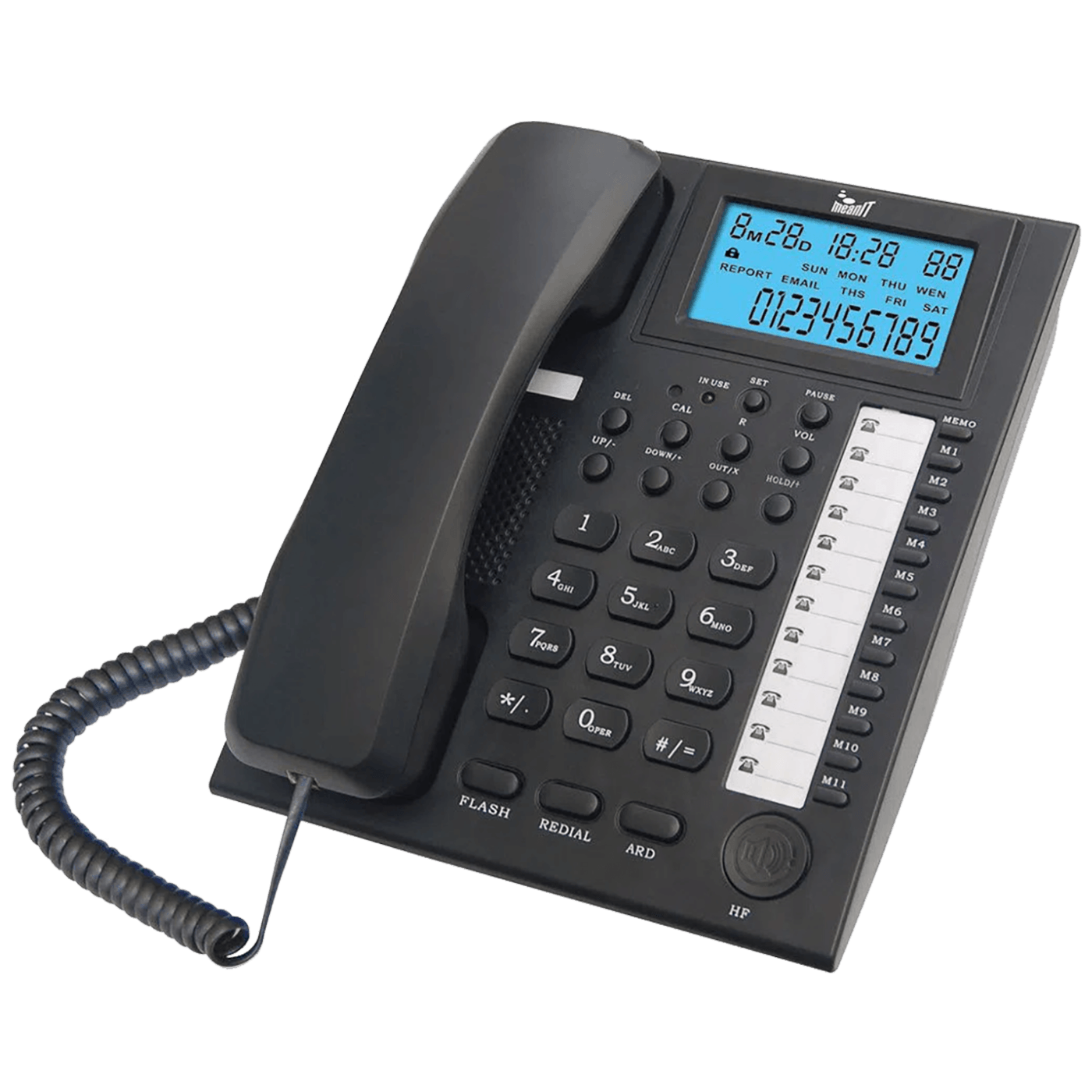 MeanIT Telefon analogni, stolni, LCD zaslon, crni - ST200 Black