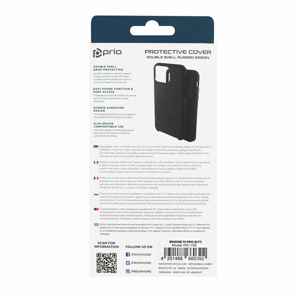 Prio Zaštitna maska za iPhone 13 Pro (6.1″) crna