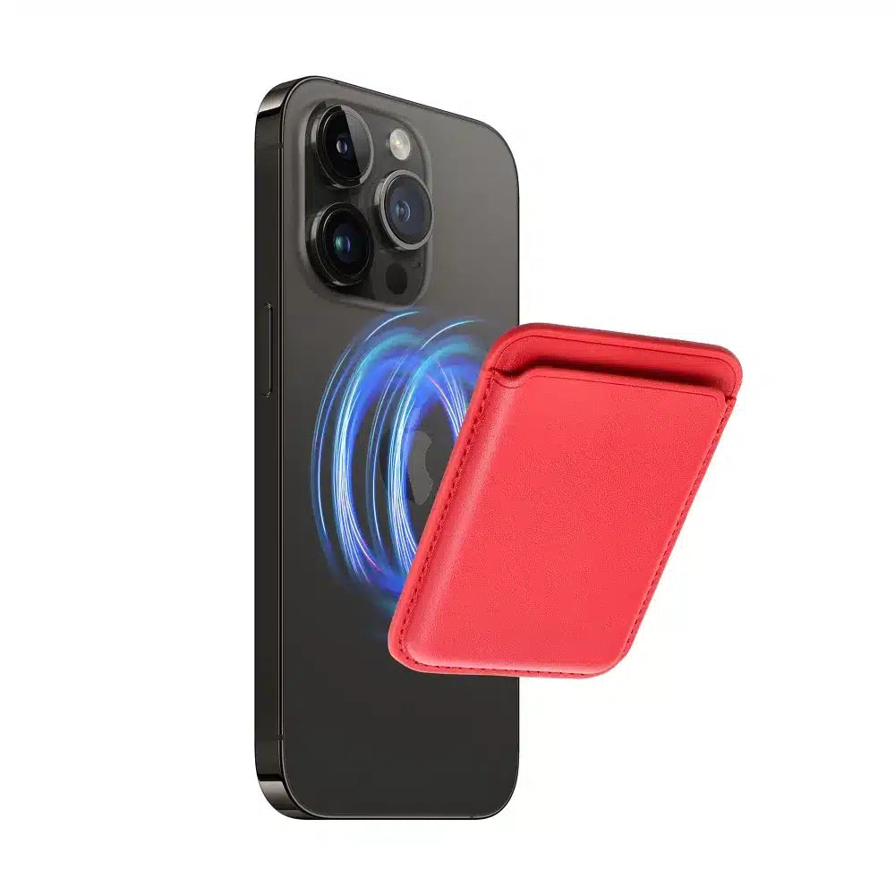 Kožni Mag Wallet crveni magnetski novčanik