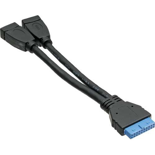 InLine 33445I 2x USB A 19 pin Crno