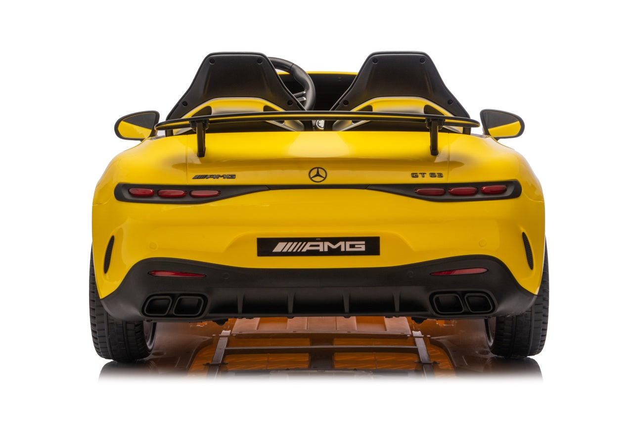 Licencirani auto na akumulator Mercedes Benz GT63 AMG - dvosjed - žuti
