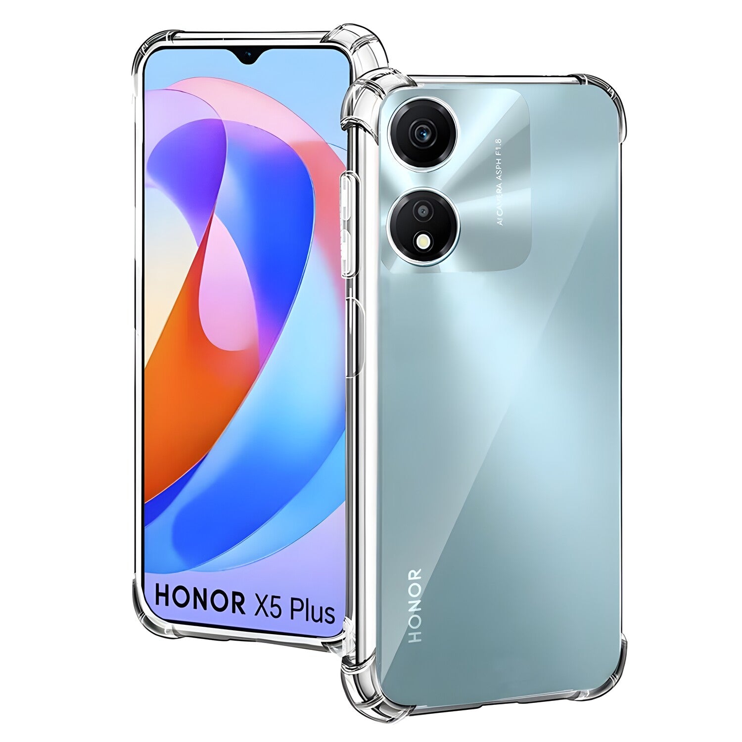 Silikonska futrola s ojačanim rubovima za Honor X5 Plus - Prozirna KP31030