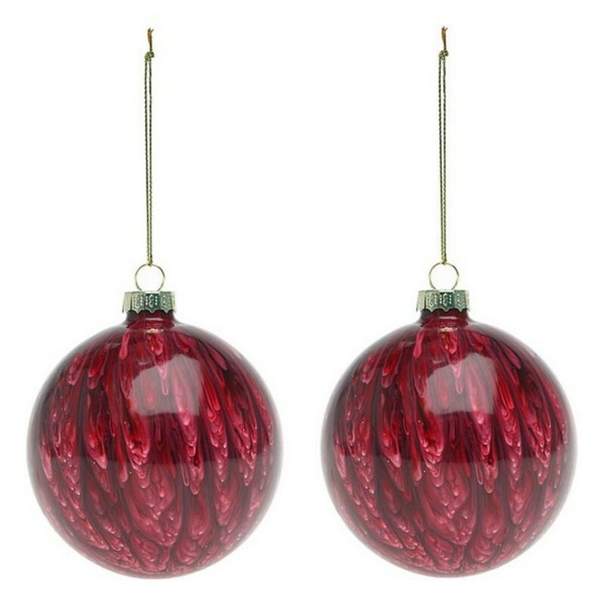Globuri de Crăciun (2 pcs) 113572 Smeđa Crvena 8 cm (2 kom.)
