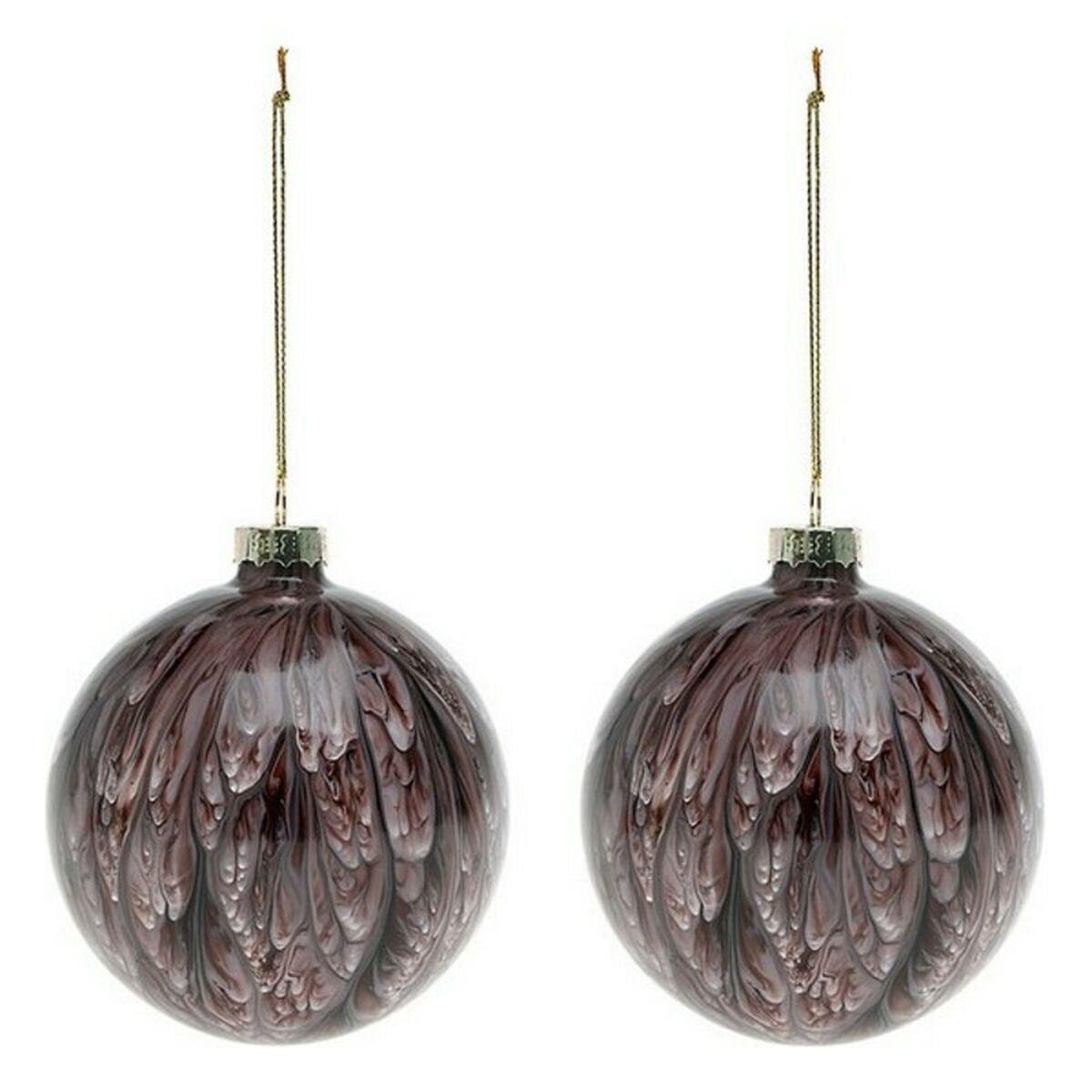 Globuri de Crăciun (2 pcs) 113572 Smeđa Crvena 8 cm (2 kom.)