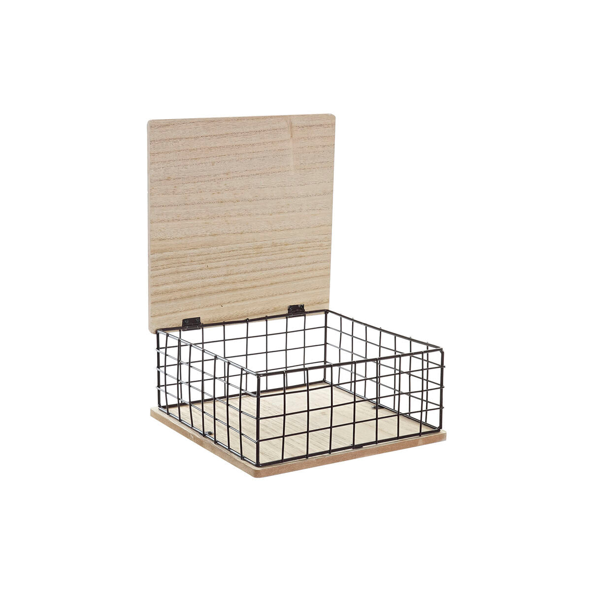 Cutie Decorativă DKD Home Decor Crna Prirodno Metal Drvo MDF