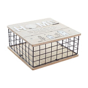 Cutie Decorativă DKD Home Decor Crna Prirodno Metal Drvo MDF