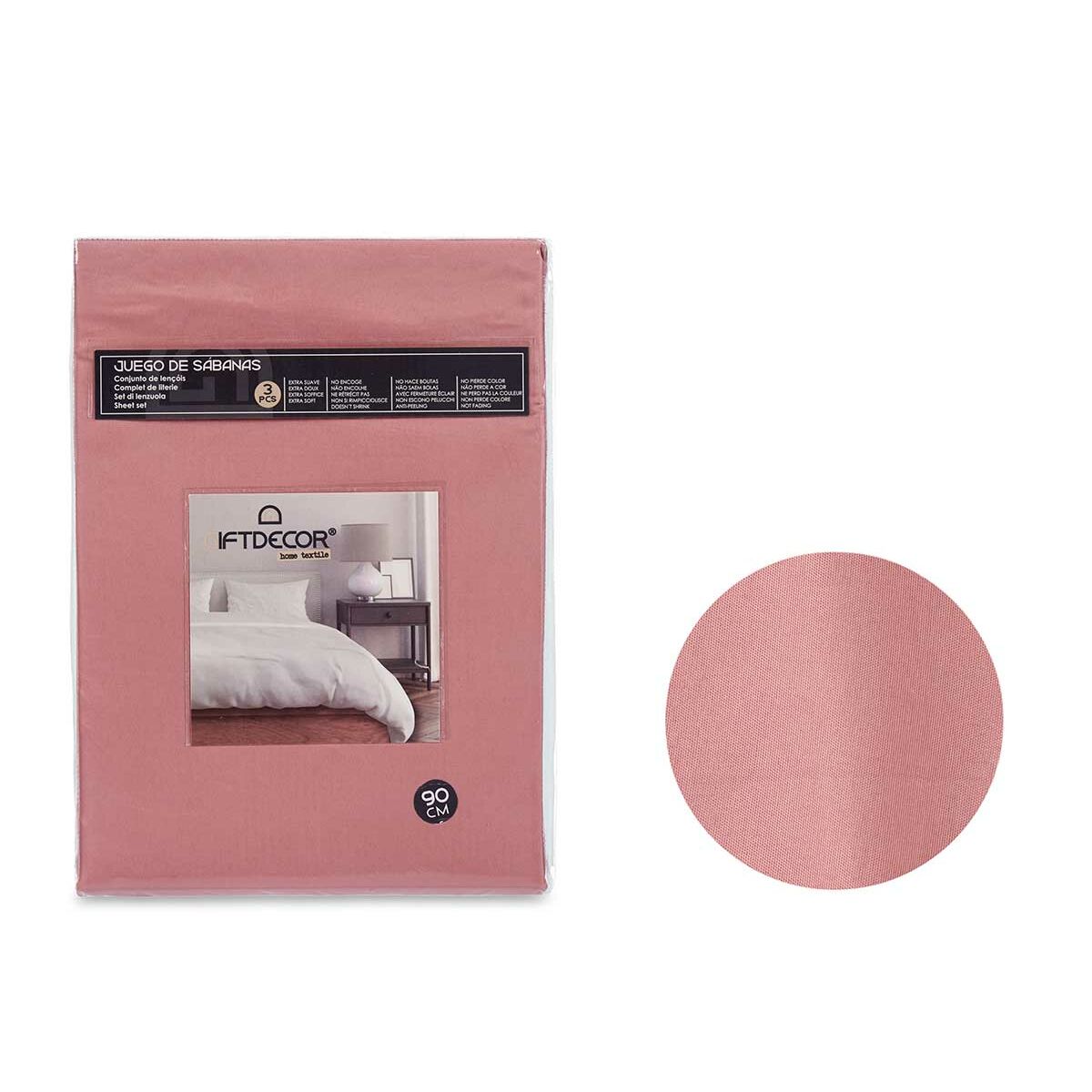 Set posteljine Gift Decor Crvena Roza Krevet od 90 3 Dijelovi
