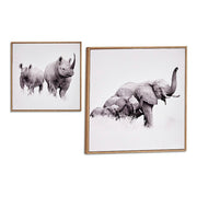Slika Gift Decor Smeđa iverica 31 x 31 x 2 cm 31 x 2 x 31 cm S okvirom Životinje
