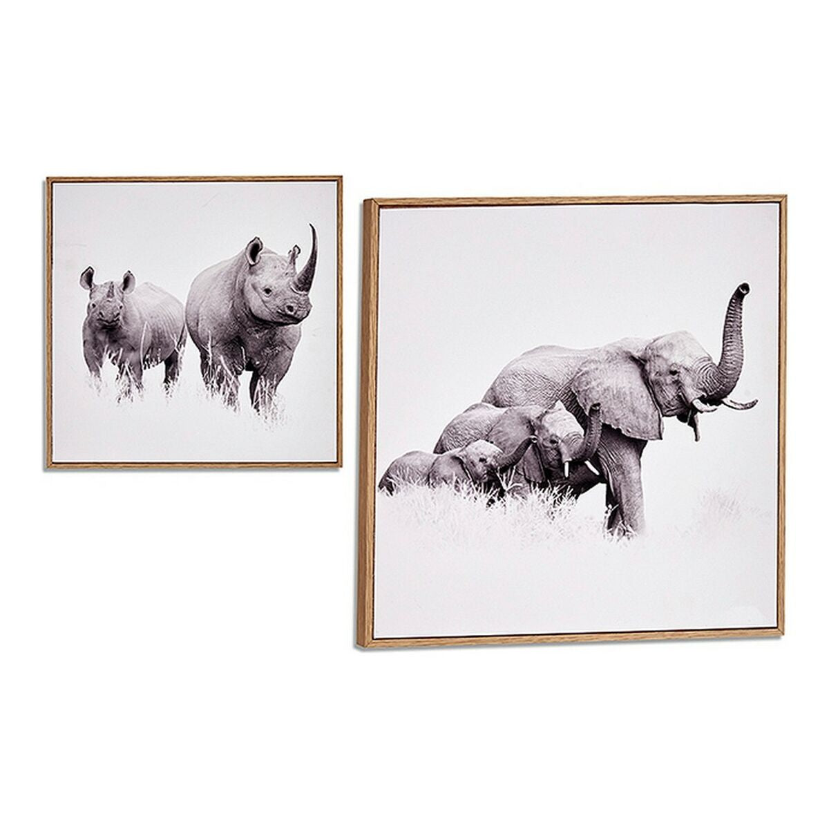 Slika Gift Decor Smeđa iverica 31 x 31 x 2 cm 31 x 2 x 31 cm S okvirom Životinje