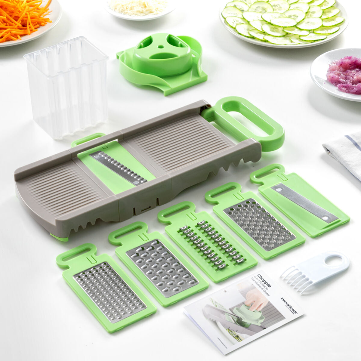 Pack Spiralni Rezač Povrća i Sklopivi Rezač Ribež 6 u 1 InnovaGoods