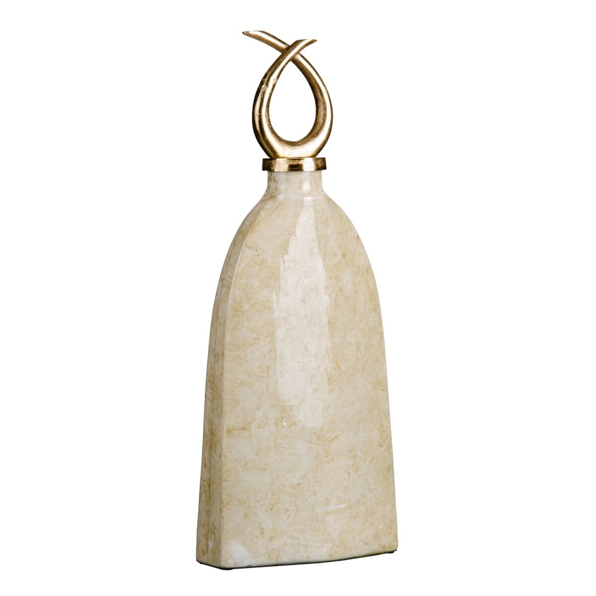 Vrč 24 x 13 x 64 cm Kristal zlatan Metal Bijela