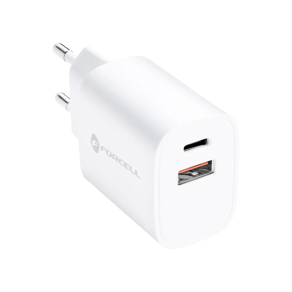 FORCELL F-ENERGY TFK-TC-35WPD zidni punjač tip C + USB A PD QC4.0 3A 35W bijeli