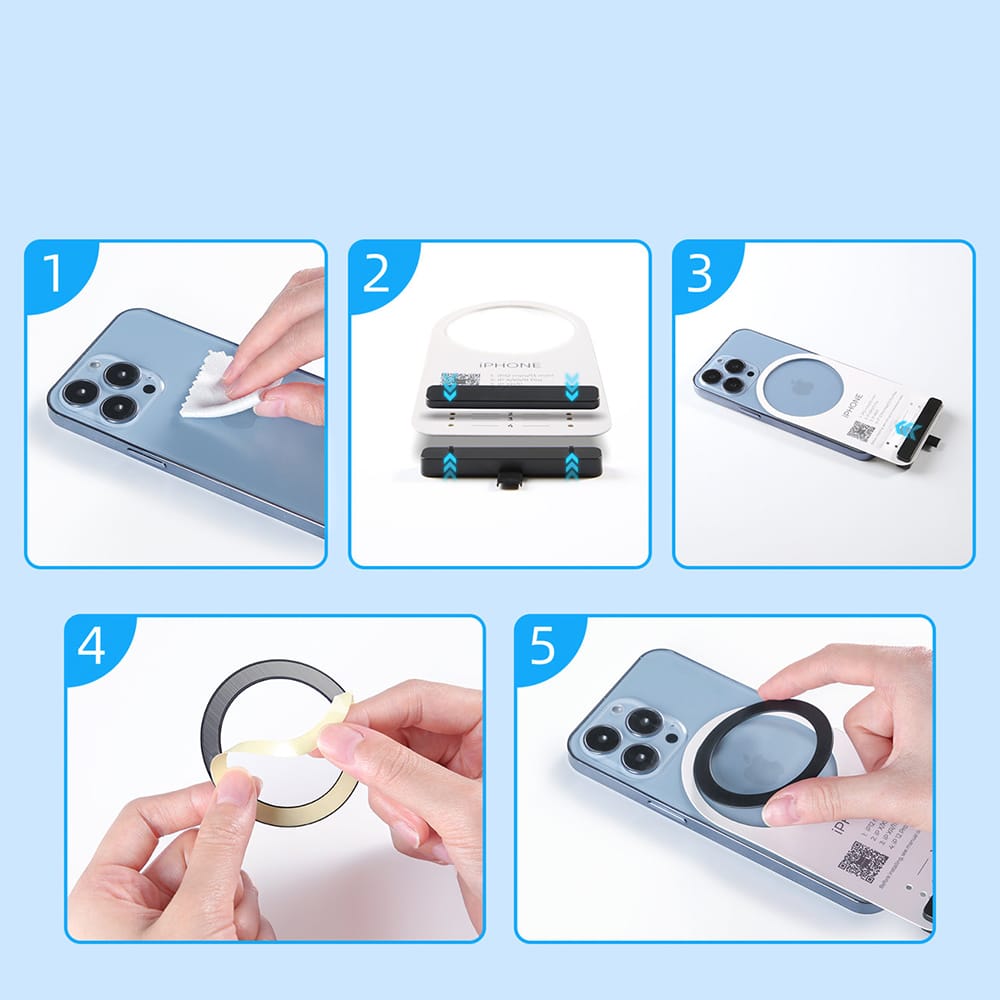 JoyRoom - (2 kom) Adapter (JR-Mag-M3) - MagSafe kompatibilan Magnetic Grip Metal - Pink