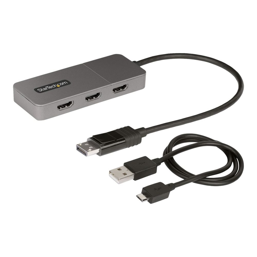 StarTech.com MST14DP123HD prilagodnik za video kabel 0,3 m DisplayPort 3 x HDMI Sivo
