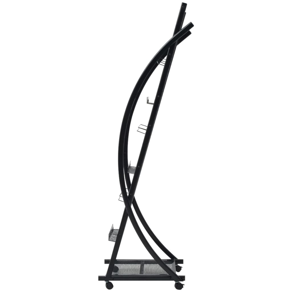 Stalak za Časopise 40x32x131 cm Crni A4