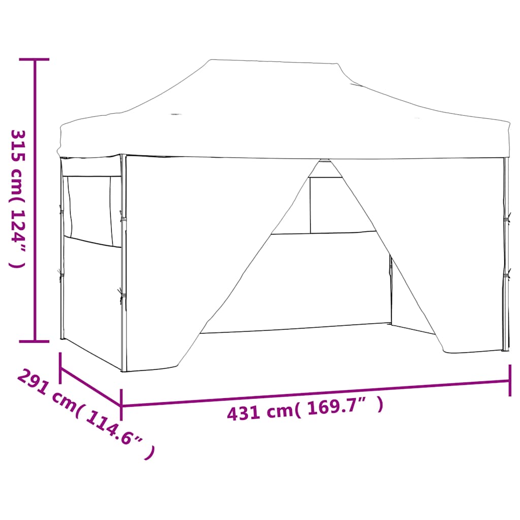 Sklopivi Pop-up Šator sa 4 Panela 3x4,5 m Plavi