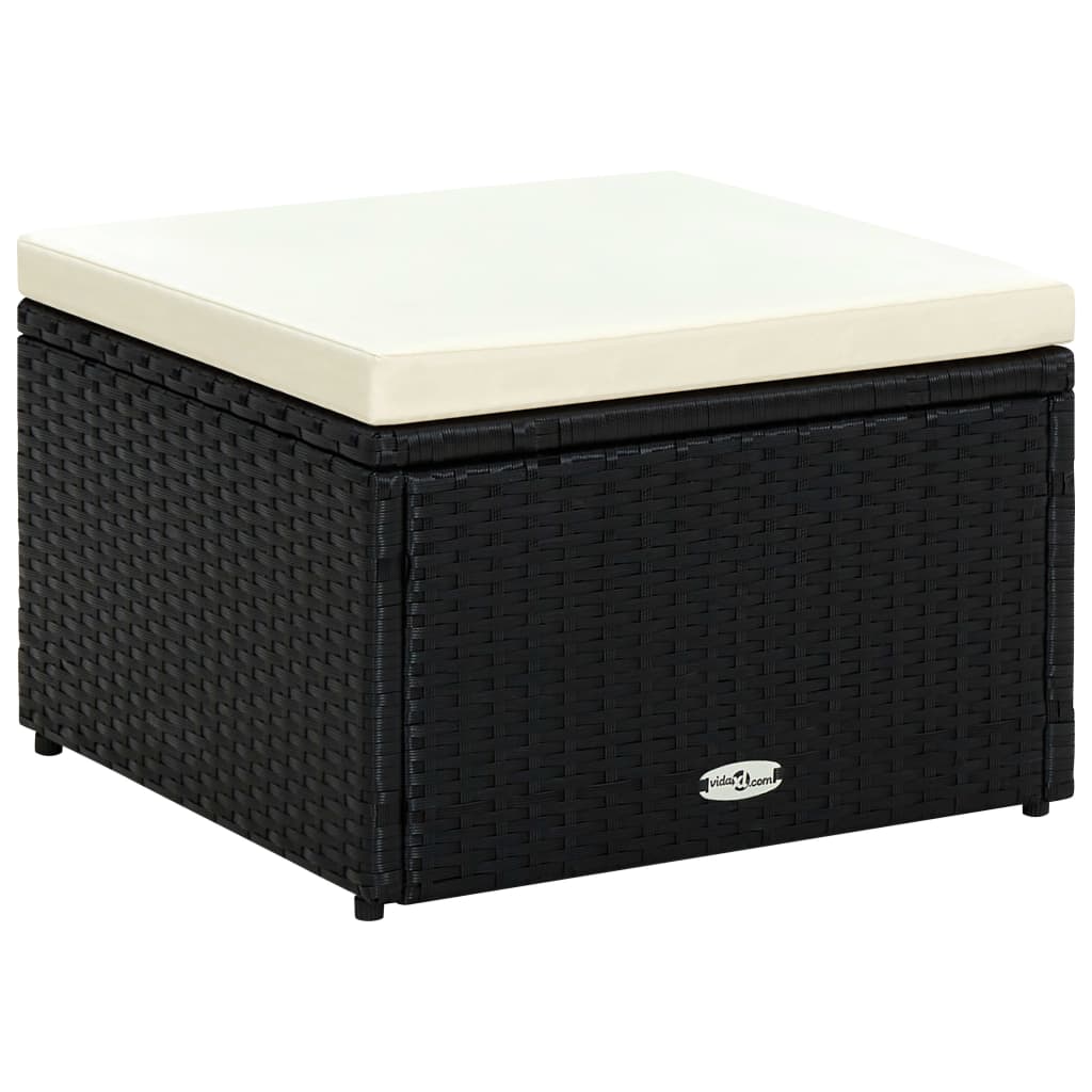 Tabure od Poliratana 53x53x30 cm Crni