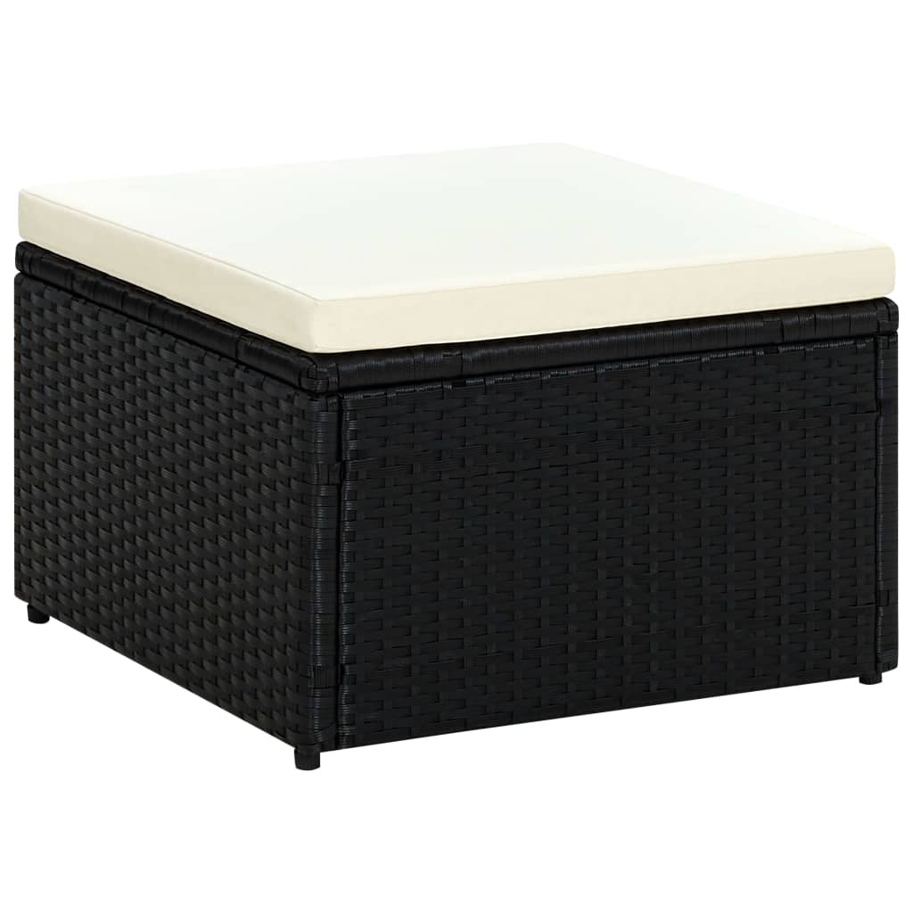Tabure od Poliratana 53x53x30 cm Crni