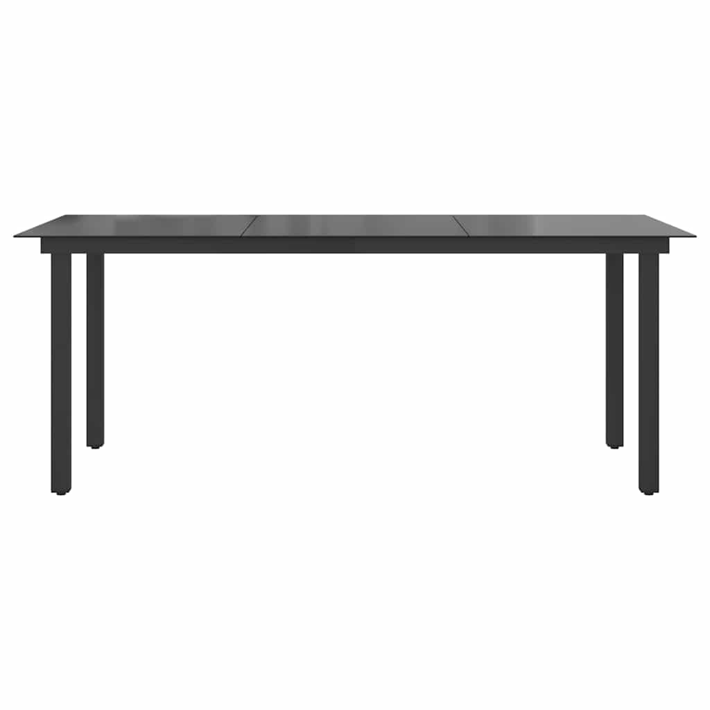 Vrtni stol crni aluminijum i staklo 190 x 90 x 74 cm