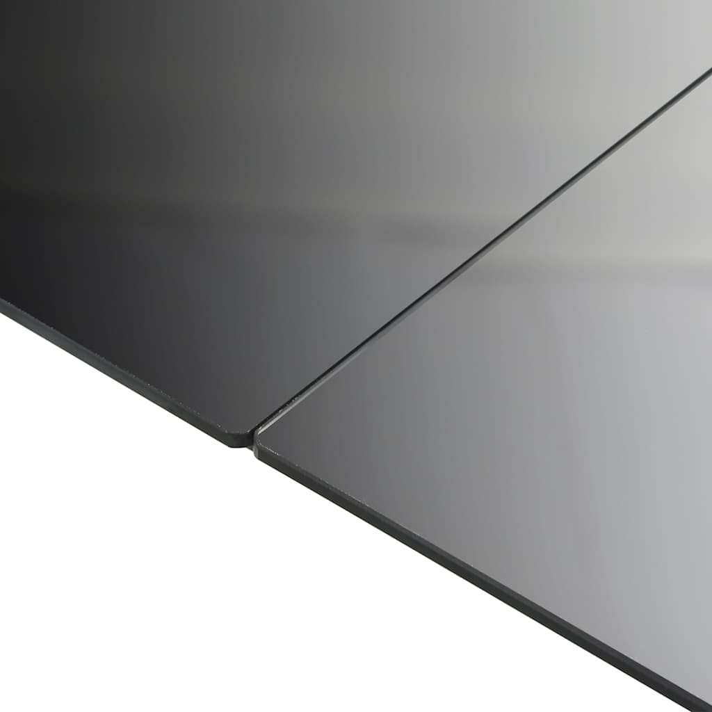 Vrtni stol crni aluminijum i staklo 190 x 90 x 74 cm