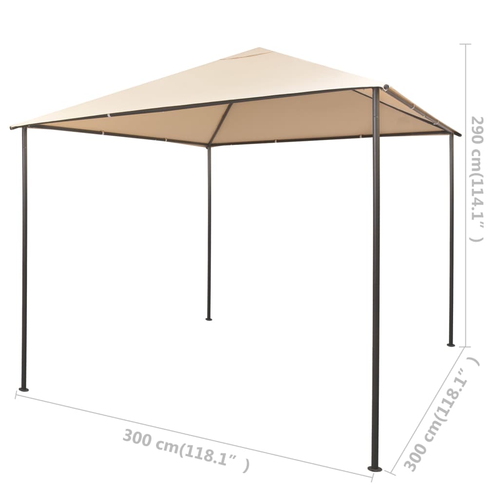 Sjenica/paviljon/šator/nadstrešnica 3 x 3 m čelični bež