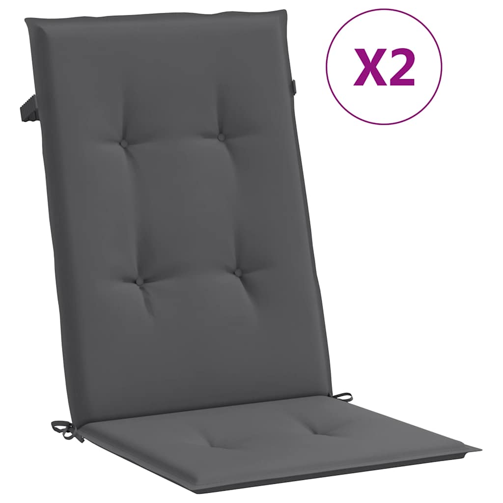 Vrtni jastuci za stolice 2 kom antracit 120x50x2 cm od tkanine