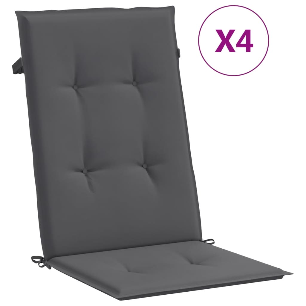 Jastuci za vrtne stolice 4 kom antracit 120x50x3 cm od tkanine